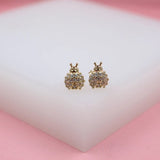 18K Gold Filled Sparkly Lady Bug Stud Earrings
