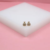 18K Gold Filled Sparkly Lady Bug Stud Earrings