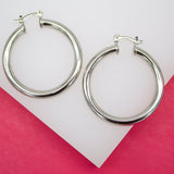 18K Gold Filled 4mm Slim Hoops Lever Back Hoop (J65)