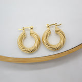 Textured Twisted Lever Back Hoop Earrings (J94)(J98)(J99)