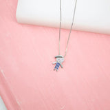 18K Gold Filled Boy & Girl Pendant With CZ Clear Stones Dainty Delicate Box Chain Necklace (G159)