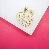 18k Gold Filled Big Sister Heart Pendant (A140)