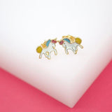 18K Gold Filled Unicorn Stud Earrings (J162)