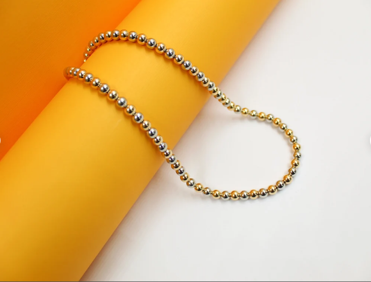 Textured Gold Bead Necklace – The Painted Cottage