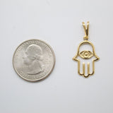 18K Gold Filled Hamsa Hand Evil Eye Lucky Good Luck Health Wealth Wish Necklace Charm Findings