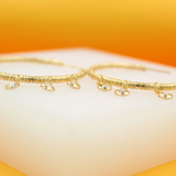 18K Gold Filled CZ Open Dangle Hoop Earrings (J193)