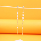 18K Gold Filled Pearl Rosary Dangle Earrings