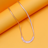 18k Gold Filled Baguette Multicolor/Clear Zirconia Stone Necklace (H131)
