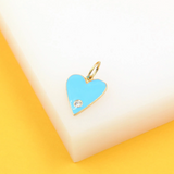 18K Gold Filled Gold Heart Enamel Star Pendant Charm (A175)