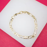 18K Gold Filled Figaro 5mm Chain Bracelet (I254)