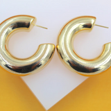18K Gold Filled Thick Chunky Hoops