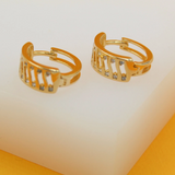 18K Gold Filled Small Minimalist Designed CZ Huggies Mini Hoop Earrings