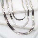 18K Rhodium Filled Herringbone Chain (H29-37)