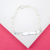 Rhodium Filled Dainty Plate Kid Bracelet