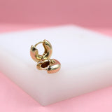 18K Gold Filled Small Rounded Thick Huggies Earrings (L177A)