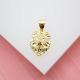 18K Gold Filled Lion Pendant Head King of the Jungle Pendant (A178)