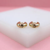 18K Gold Filled Small Rounded Thick Huggies Earrings (L177A)