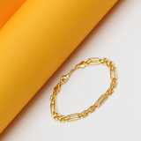 Designed Figaro Watch Link Bracelet For 18K Gold Filled 5mm Watch Link Finished Bracelet (I143B)