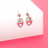 18K Gold Filled Dangle Puffy Mariner Earrings (L16)
