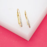 18K Gold Filled French Lever Back Earrings With Cz Stones