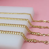 18K Gold Filled Diamond Cut Miami Cuban Bracelet (I417)(I420)(I419)
