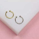 18K Gold Filled Ear Cuffs With Round Micro CZ Cubic Zirconia Stones