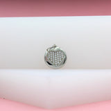 18K Rhodium Filled Heart Pendant Love Charm With CZ Stones