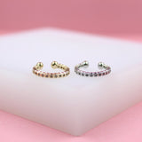 18K Gold Filled Ear Cuffs With Round Micro CZ Cubic Zirconia Stones
