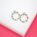 18K Gold Filled Twisted Hoop Stud Earrings (L33)