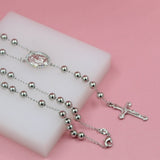 18K Gold Filled Catholic Bead Rosary With Designed Crucifix And Milagros Charm (F32A)