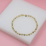 18K Gold Filled Shiny Textured Ball Chain (F264B)(I441)