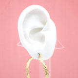 18K Gold Filled Textured 4mm Slim Hoops Lever Back Hoop (J124-126)