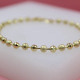 18K Gold Filled Shiny Textured Ball Bracelet (I441)
