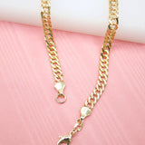 18K Gold Filled 6mm Cuban Double Curb Cuban Link Chain (F34)