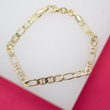 18K Gold Filled 4mm Figarucci Design Mariner Bracelet (I318)