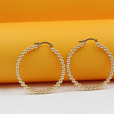 Gold Beaded Thin Latch Back Earrings (J138)(J139)