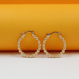 Gold Beaded Thin Latch Back Earrings (J138)(J139)