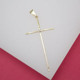 18K Gold Filled Slim Cross Crucifix Pendant With CZ Cross (A65A)