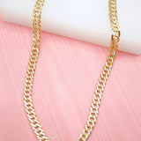 18K Gold Filled 6mm Cuban Double Curb Cuban Link Chain (F34)