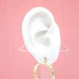 18K Gold Filled Textured 4mm Slim Hoops Lever Back Hoop (J124-126)