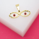 18K Gold Filled Small Evil Eyes Pendant Charms (A204)