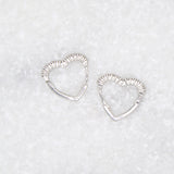 18K Gold Filled Curved Heart Shaped Huggies Earrings With Cz Stones (L64)