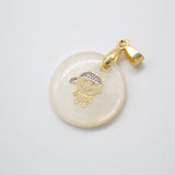 Stone 18K Gold Filled Boy & Girl Madre Pearl Pendant