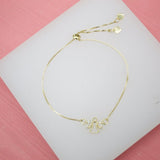 18K Gold Filled Angel Adjustable Box Chain Bracelet With Micro CZ Stones (I182)
