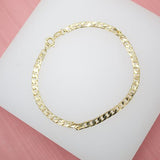 18K Gold Filled Cuban Link 3mm Chain Bracelet (I273)