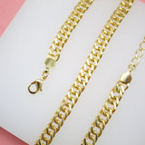 18K Gold Filled 9mm Double Curb Cuban Link Chain (F8)