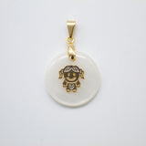 Stone 18K Gold Filled Boy & Girl Madre Pearl Pendant