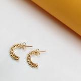 Gold Beaded Half Hoop Earrings