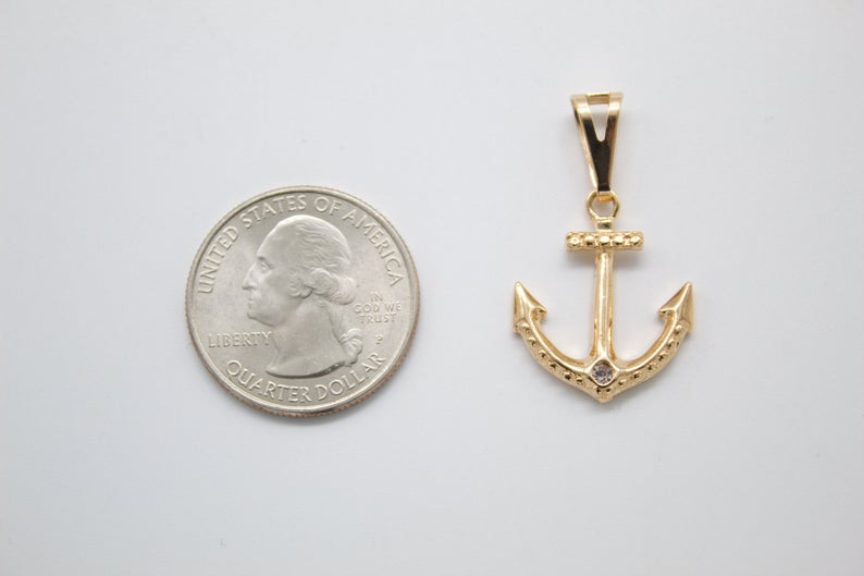 18K Rose Gold Dainty Anchor
