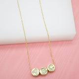 18K Gold Filled Initial Letter Name Pendants With CZ Stones